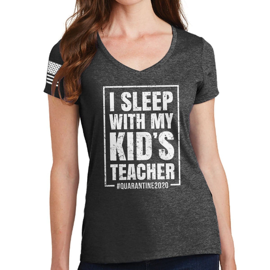 I Sleep With My Kid's Teacher Ladies V-Neck T-shirt Style001