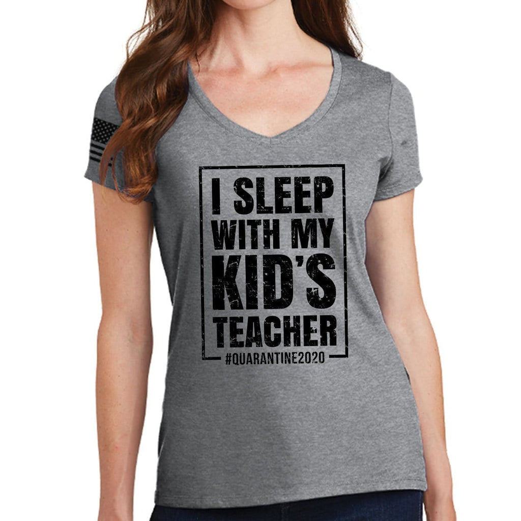 I Sleep With My Kid's Teacher Ladies V-Neck T-shirt Style001