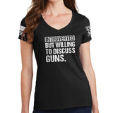 Ladies Introverted V-Neck T-shirt Style001