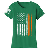 Irish American Flag Ladies T-shirt Style001
