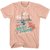 Jaws - Dont Go In The Water - American Classics - Solid Orange Adult Short Sleeve T-Shirt