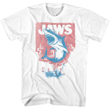 Jaws - Shark & Boat Fire - Short Sleeve - Adult - T-Shirt