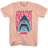 Jaws - The Greatest - American Classics - Solid Orange Adult Short Sleeve T-Shirt