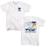 Jaws - Amity Island Regatta - American Classics - Solid White Adult Short Sleeve T-Shirt Style001