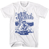 John Denver - In Field Photo - American Classics - Solid White Adult Short Sleeve T-Shirt