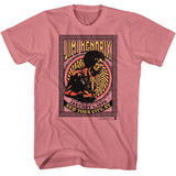 Jimi Hendrix - Elaborate Frame - American Classics - Solid Pink Adult Short Sleeve T-Shirt