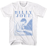 Billy Joel - Playing Piano Photo - American Classics - Solid White Adult Short Sleeve T-Shirt