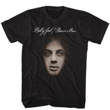 Billy Joel - Piano Man Album Cover - American Classics - Solid Black Adult Short Sleeve T-Shirt