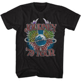 Journey 79 Tour American Classics Black Solid Adult Short Sleeve T-Shirt