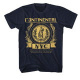 John Wick - Continental NYC - American Classics - Solid Blue Adult Short Sleeve T-Shirt