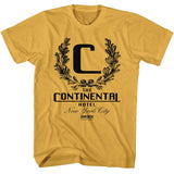 John Wick - Continental NYC Dark - American Classics - Solid Yellow Adult Short Sleeve T-Shirt
