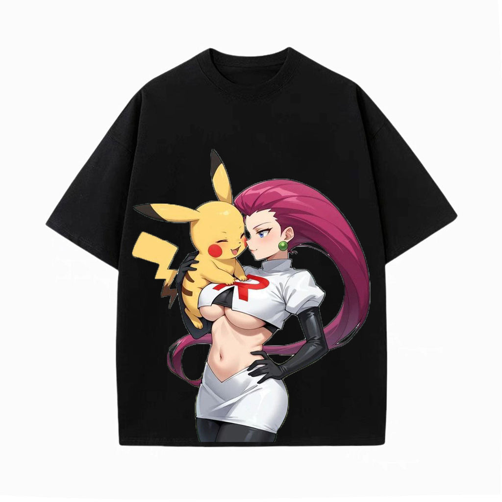 JESSIE UNISEX ANIME INSPIRED VINTAGE OVERSIZED TEE-[FRONT]