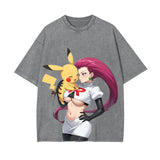 JESSIE UNISEX ANIME INSPIRED VINTAGE OVERSIZED TEE-[FRONT]