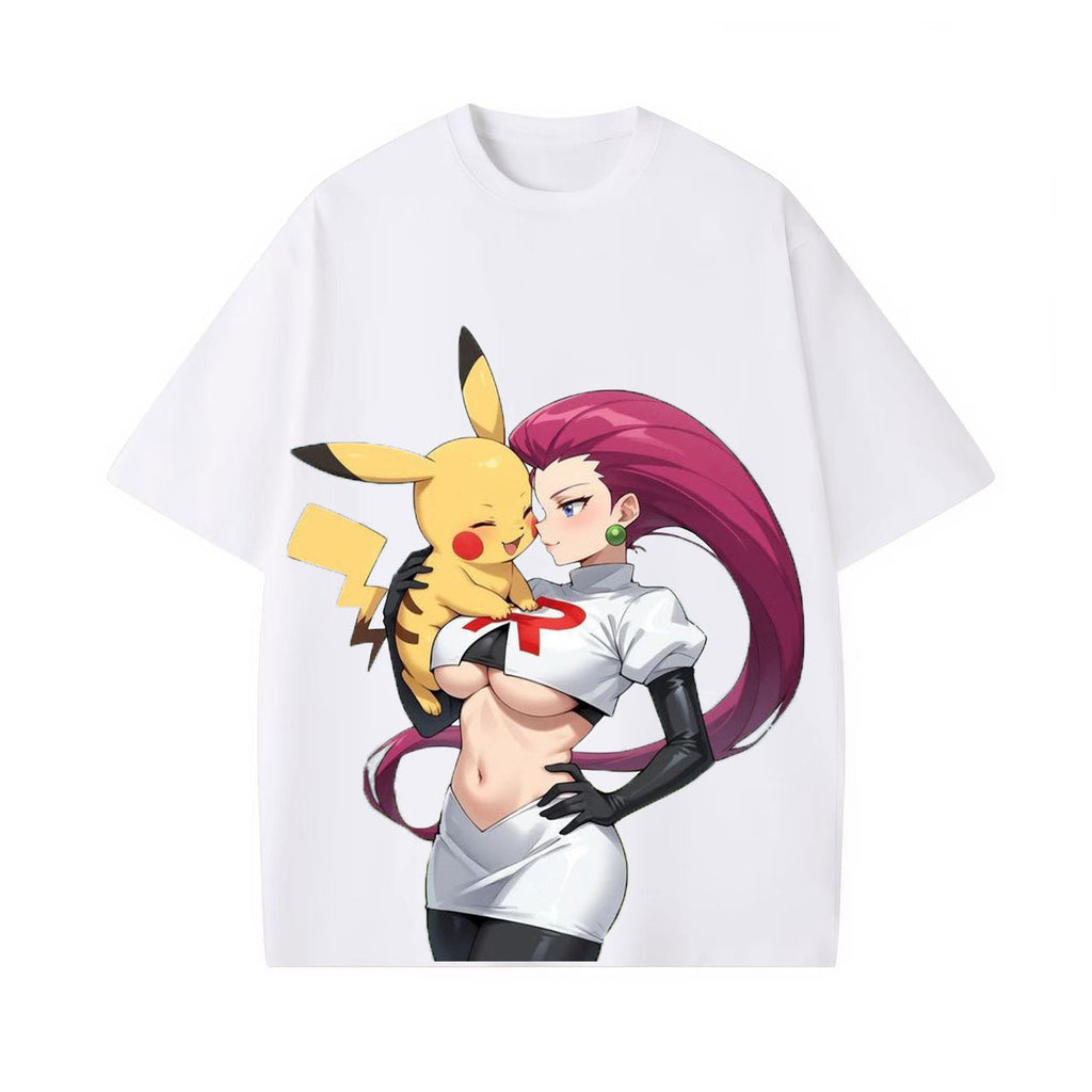 JESSIE UNISEX ANIME INSPIRED VINTAGE OVERSIZED TEE-[FRONT]