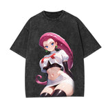 JESSIE UNISEX ANIME INSPIRED VINTAGE OVERSIZED TEEä¸¨POKÃ‰MON-[FRONT]