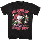 Killer Klowns From Outer Space - Heart Pop - American Classics - Solid Black Adult Short Sleeve T-Shirt