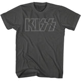 KISS - Outline - American Classics - Solid Gray Adult Short Sleeve T-Shirt
