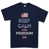 Men's Keep Calm and Freedom On T-shirt Style001