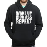 Wake Up. Kick Ass. Repeat. Hoodie