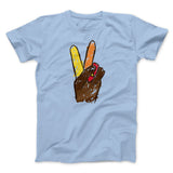 Peace Sign Hand Turkey Funny Thanksgiving Men/Unisex T-Shirt
