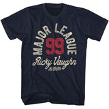 Major League - Vaughn 99 - American Classics - Solid Blue Adult Short Sleeve T-Shirt