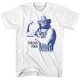 Macho Man - Mono Macho - American Classics - Solid White Adult Short Sleeve T-Shirt