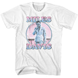 Miles Davis - Pastel Gradients - American Classics - Solid White Adult Short Sleeve T-Shirt