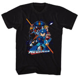 Mega Man - Collage Orange Beam - Short Sleeve - Adult - T-Shirt