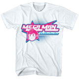 Mega Man Y2K Star White Solid Adult Short Sleeve T-Shirt