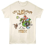 Monster Hunter - Airou From Monster Hunter - American Classics - Off-White Solid Adult Short Sleeve T-Shirt