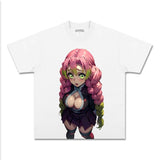MITSURI KANROJI UNISEX ANIME INSPIRED VINTAGE TEEä¸¨DEMON SLAYER-[FRONT] Style001