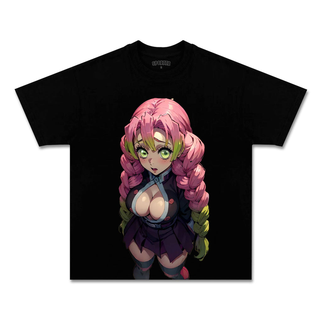 MITSURI KANROJI UNISEX ANIME INSPIRED VINTAGE TEEä¸¨DEMON SLAYER-[FRONT] Style001