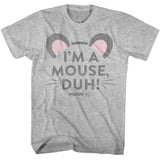 Mean Girls - Im A Mouse Duh - American Classics - Solid Gray Adult Short Sleeve T-Shirt