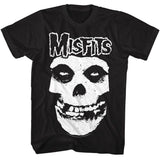 Misfits - Logo Outline Skull - American Classics - Solid Black Adult Short Sleeve T-Shirt