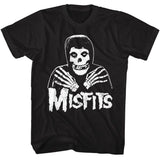 Misfits - Skull Crossed Arms - American Classics - Solid Black Adult Short Sleeve T-Shirt