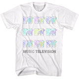MTV - Tie Dye Logos - American Classics - Solid White Adult Short Sleeve T-Shirt