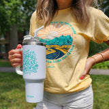 Kerusso 40 oz Stainless Steel Mug With Straw Be Joyful