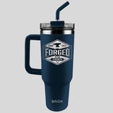 Kerusso 40 oz Stainless Steel Mug With Straw Forged