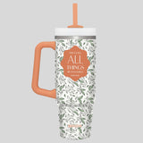 Kerusso 30 oz Stainless Steel Mug With Straw All Things