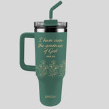 Kerusso 40 oz Stainless Steel Mug With Straw Goodness