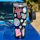 Kerusso 40 oz Stainless Steel Mug With Straw Stick With Jesus