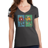 Ladies M vs S V-Neck T-shirt Style001