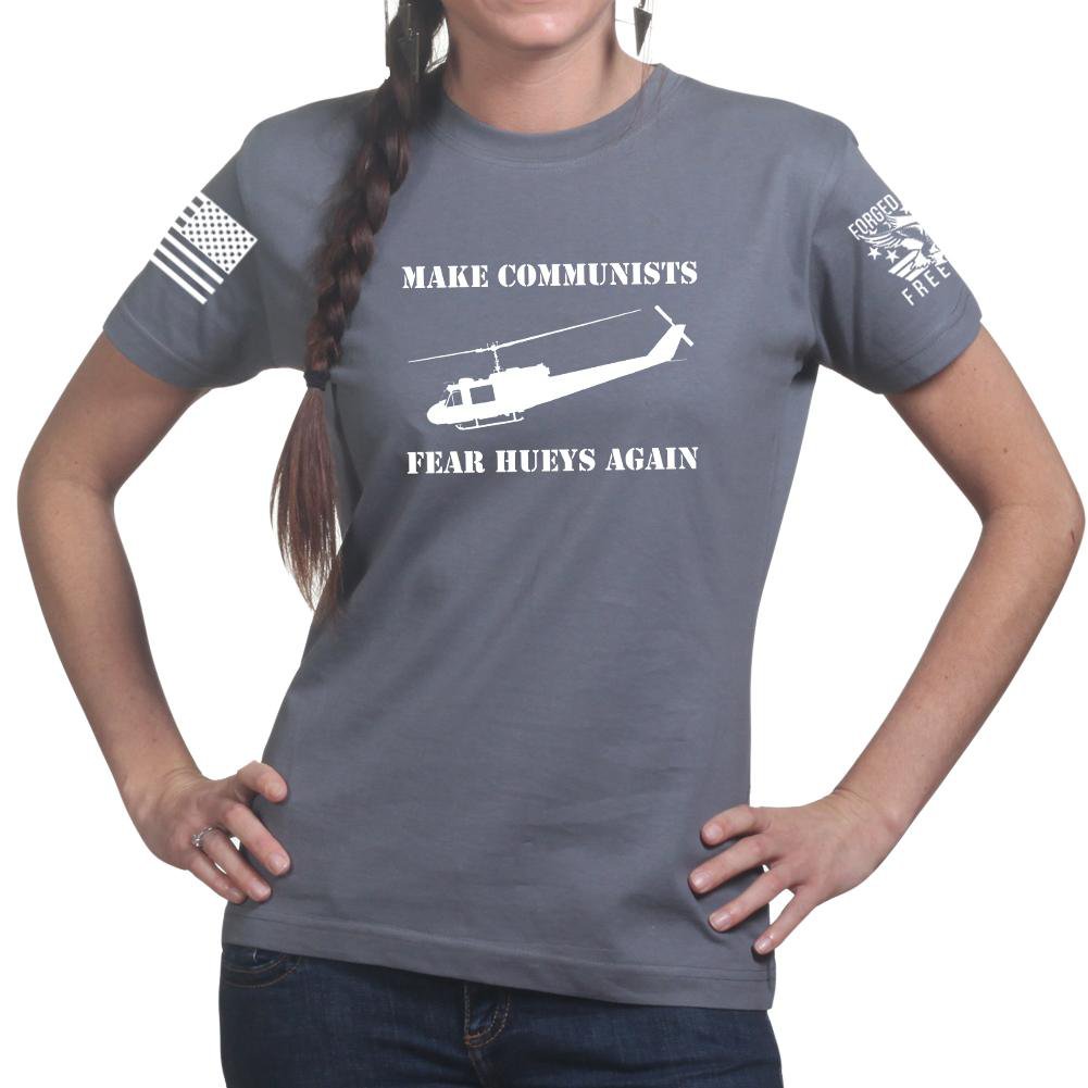 Make Communists Fear Hueys Again Ladies T-shirt Style001