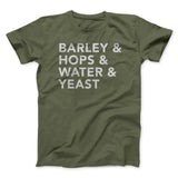 Barley & Hops & Water & Yeast Men/Unisex T-Shirt