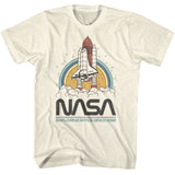 NASA - Exploring Space Circles - American Classics - Solid Off-White Adult Short Sleeve T-Shirt