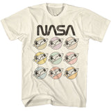 NASA - Pastel Rockets - American Classics - Solid Off-White Adult Short Sleeve T-Shirt