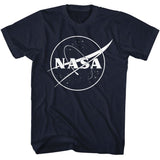 NASA - Meatball Logo One Color - American Classics - Solid Blue Adult Short Sleeve T-Shirt