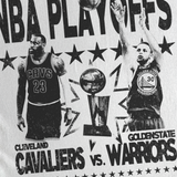 2016 'NBA PLAYOFFS' HEAVYWEIGHT TITLE CARD T-SHIRT