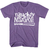 Naughty By Nature - Logo - American Classics - Heather Purple Adult Short Sleeve T-Shirt
