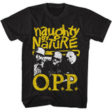 Naughty By Nature - OPP 2 Color - American Classics - Solid Black Adult Short Sleeve T-Shirt